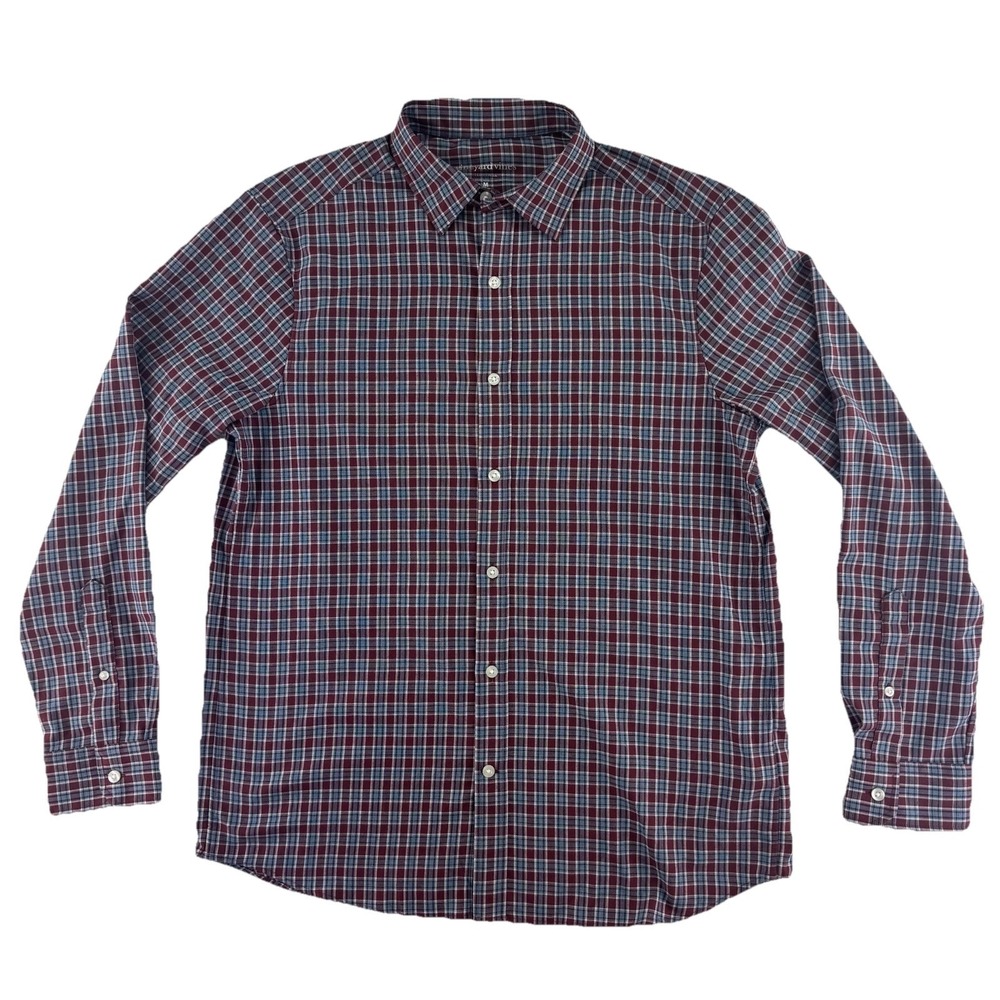 Vineyard Vines Tech Twill Button Up Shirt Mens Medium Blue Red Long Sleeve